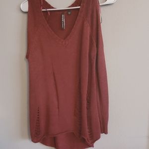 Cold shoulder guess sweater with accent shirring